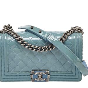 Chanel LeBoy Patent Quilted Chain Bag (LIVE SHOWING)